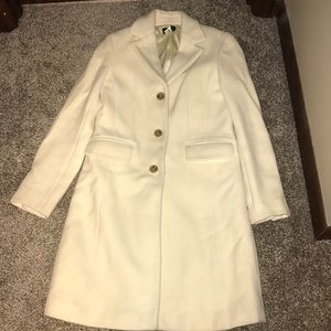 J.Crew Cashmere Wool Blend Cream Carcoat